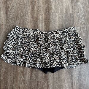 Olivaceous Animal Print Ruffle Skort